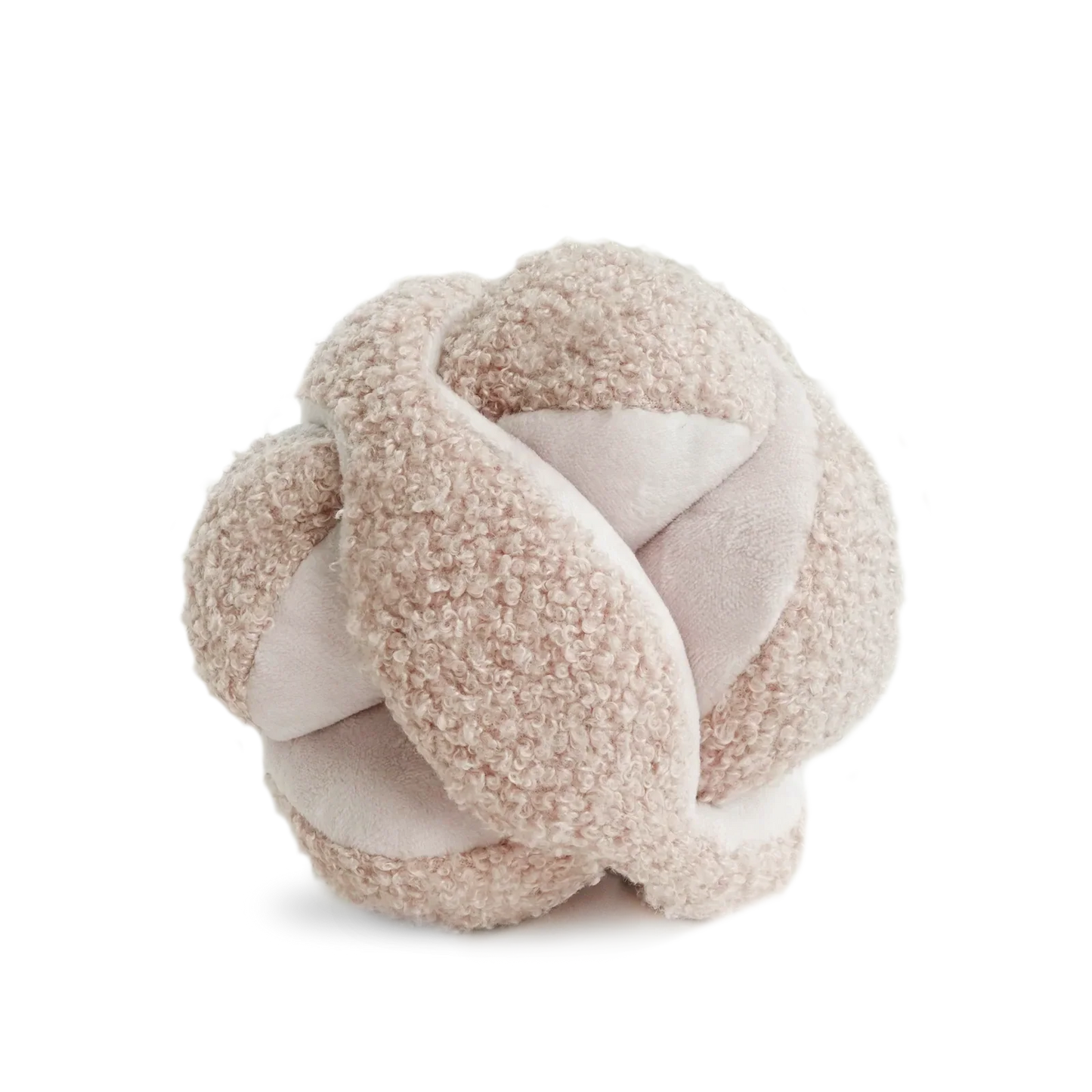 Textured knot-shaped object on a white background