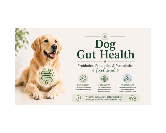 The Complete Guide to Dog Gut Health: Probiotics, Prebiotics & Postbiotics Explained
