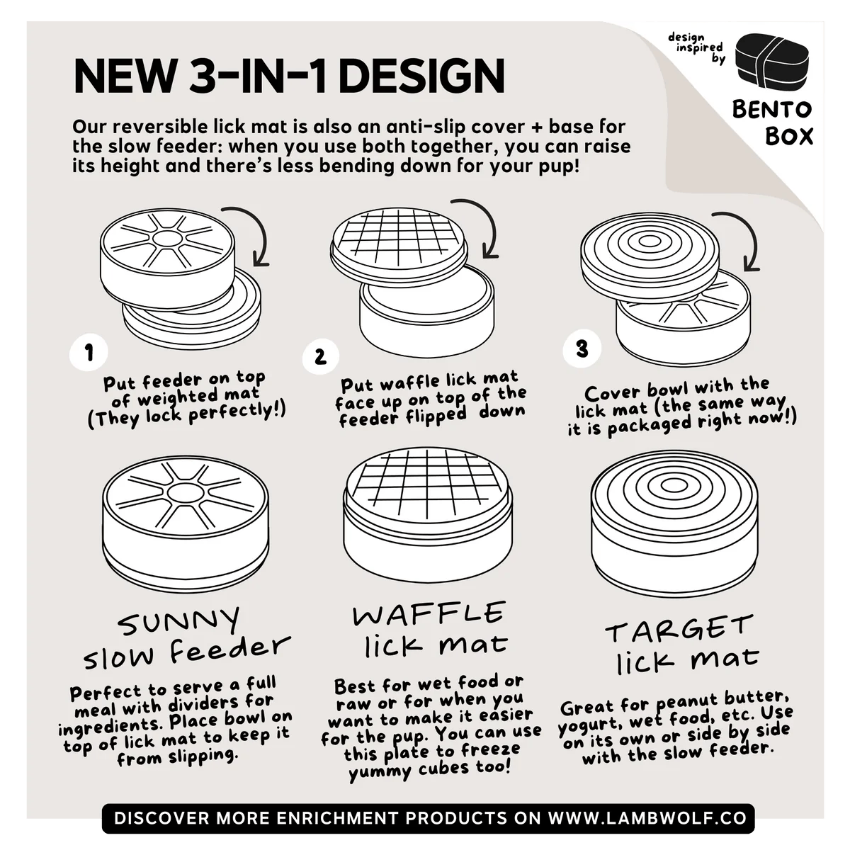 3-IN-1 BENTO (Lick Mat + Slow Feeder)